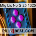 Mfg Lic No G 25 1325 04